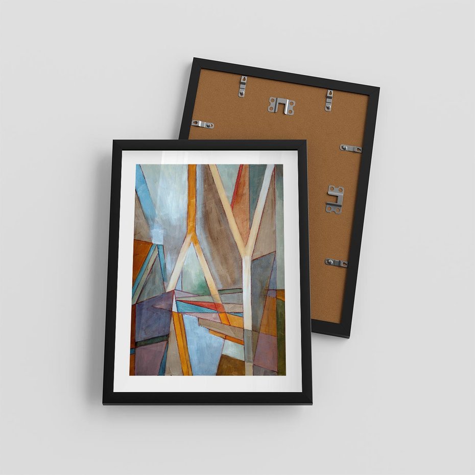 Plakat w ramie 30x40 - Geometria abstrakcji - abstrakcja, geometria - rama czarna