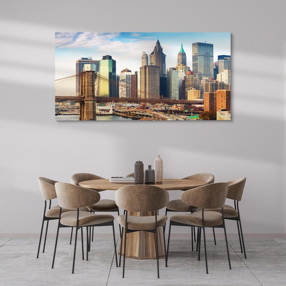 Obraz na płótnie 140x70 - Manhattan o zmroku - Nowy Jork, Manhattan