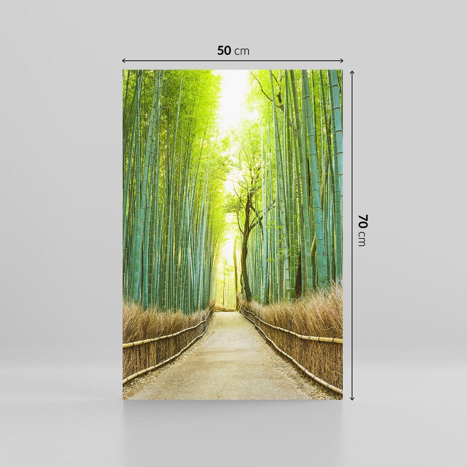 Obraz na płótnie 50x70 - Droga przez japoński bambusowy las - droga, japonia