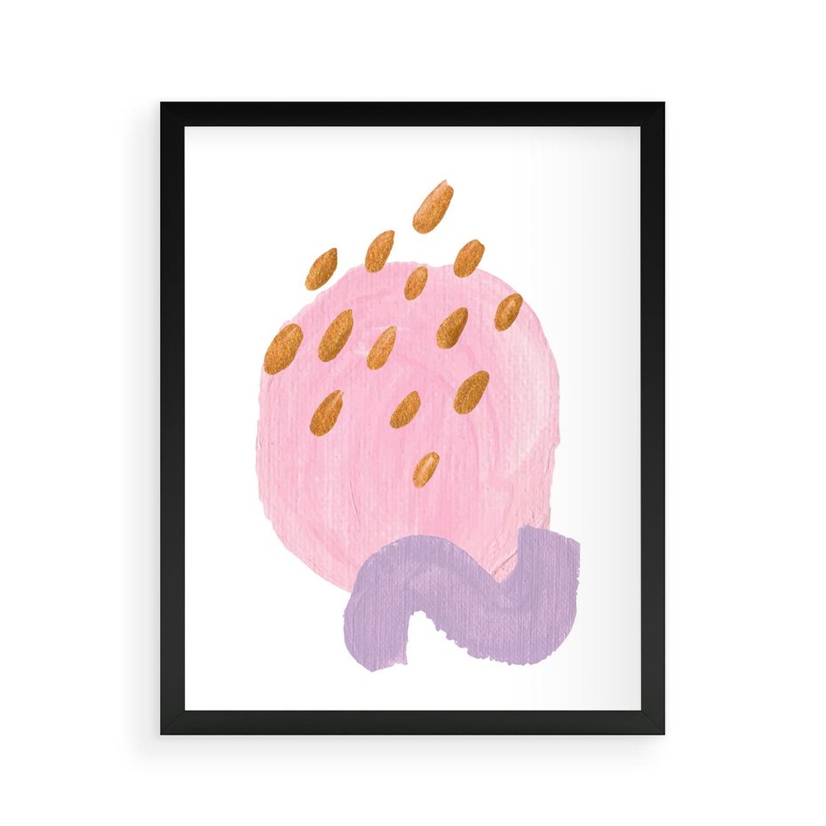 Plakat w ramie 40x50 - Migoczące Pastelowe Kształty - akwarela, minimalizm - rama czarna