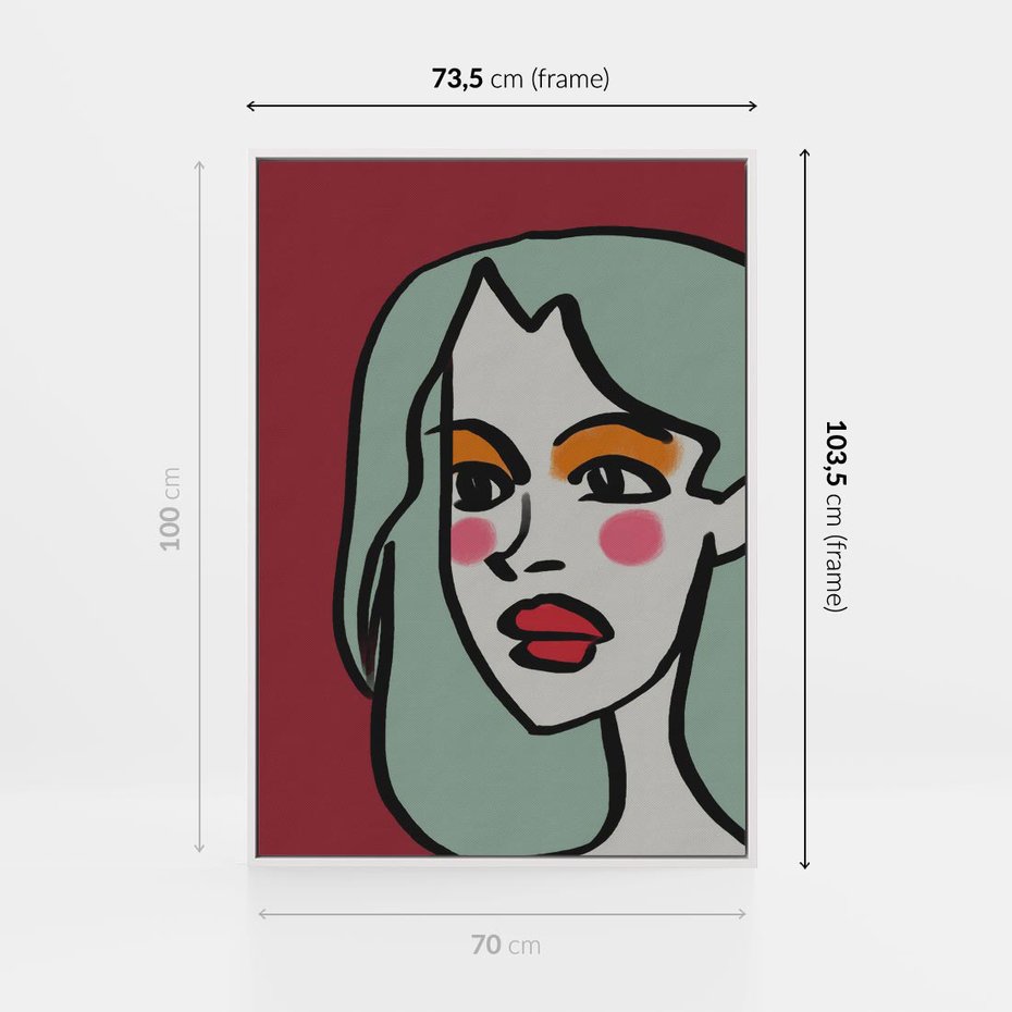 Obraz w ramie 70x100 - Ekspresja Linii - nowoczesny plakat, mocna linie - rama biała