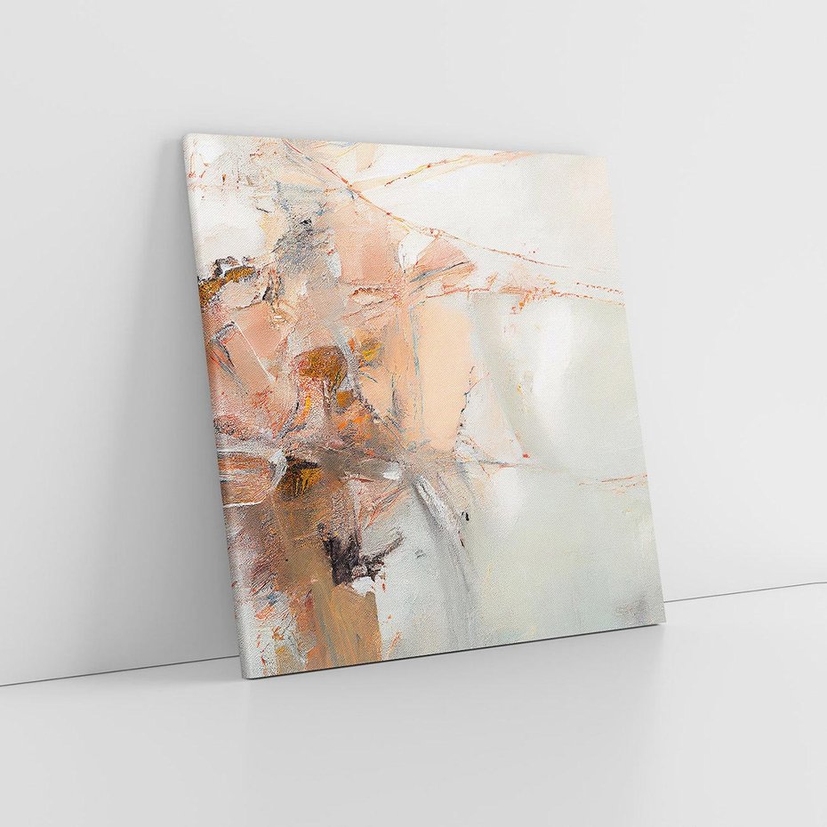 Obraz na płótnie 80x80 - Taniec księżycowego pyłu - abstrakcja, tekstury farb