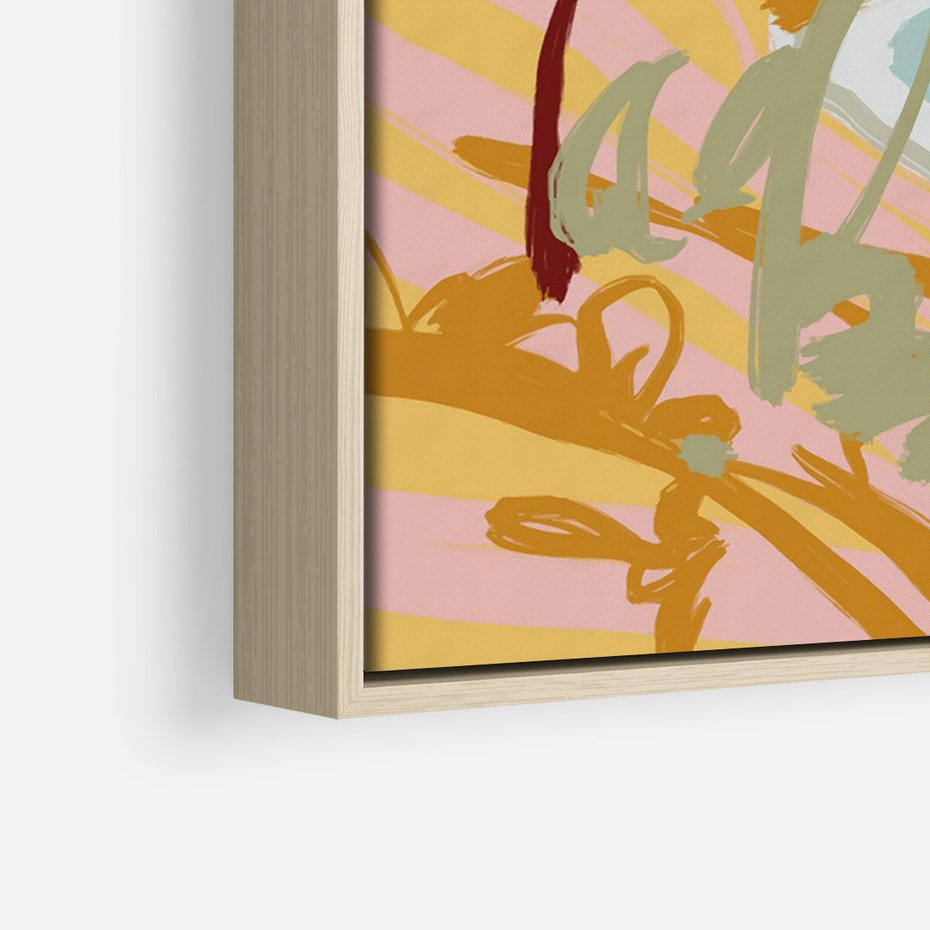 Obraz w ramie 50x70 - Spokojny Wiatr - pastelowy krajobraz, nowoczesny plakat - rama drewno