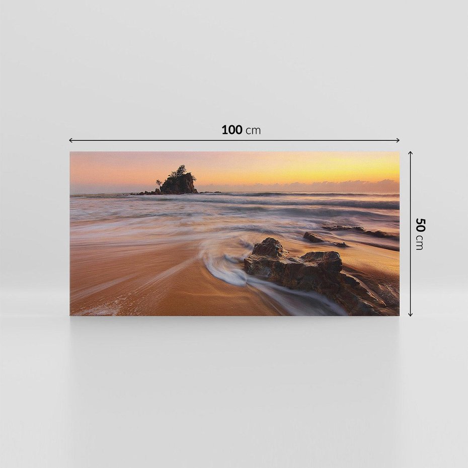 Obraz na płótnie 100x50 - Skały nad morzem - morze, plaża