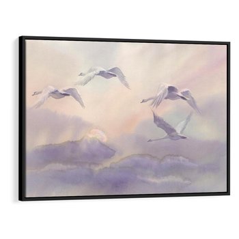 Obraz w ramie 70x50 - Ruchoma cisza widzenia - akwarela, subtelene - rama czarna