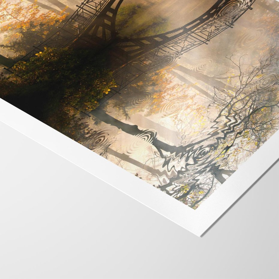 Plakat bez ramy 50x70 - Romantyczny Mostek - mostek, romantyczny