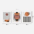 Zestaw obrazy w ramie 50x70 galeria - Geometryczne, figury, boho - rama biała
