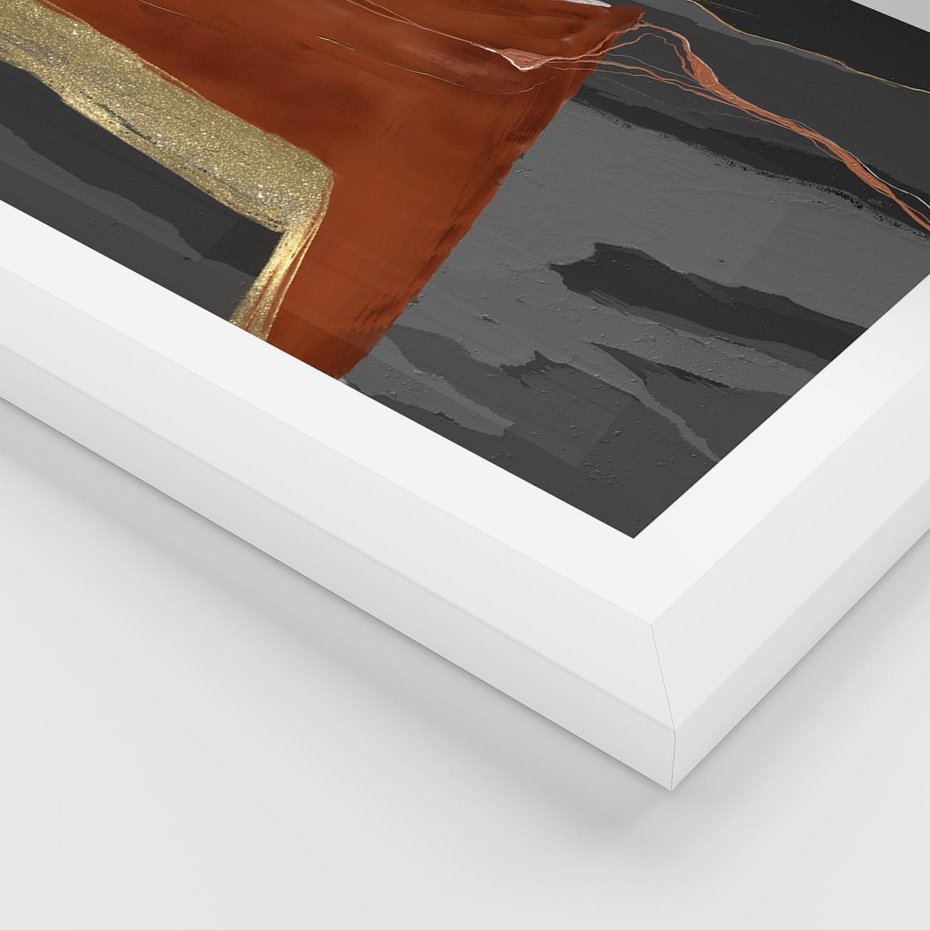 Plakat w ramie 40x50 - Abstrakcyjna impresja - abstrakcja, nowoczesny - rama biała