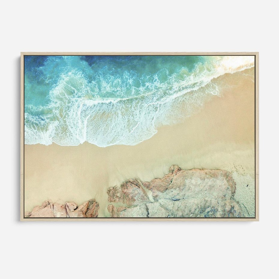 Obraz w ramie 120x80 - Turkusowe Skrzydła - morze, plaża - rama drewno