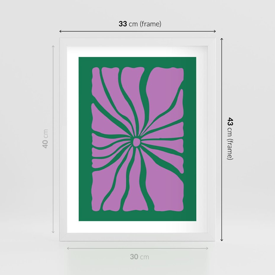 Plakat w ramie 30x40 - Bezczasowe Impresje - abstrakcyjny plakat, boho styl - rama biała