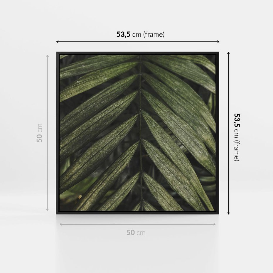 Obraz w ramie 50x50 - W Liściach Ukryte - zdjęcie, fotografia - rama czarna