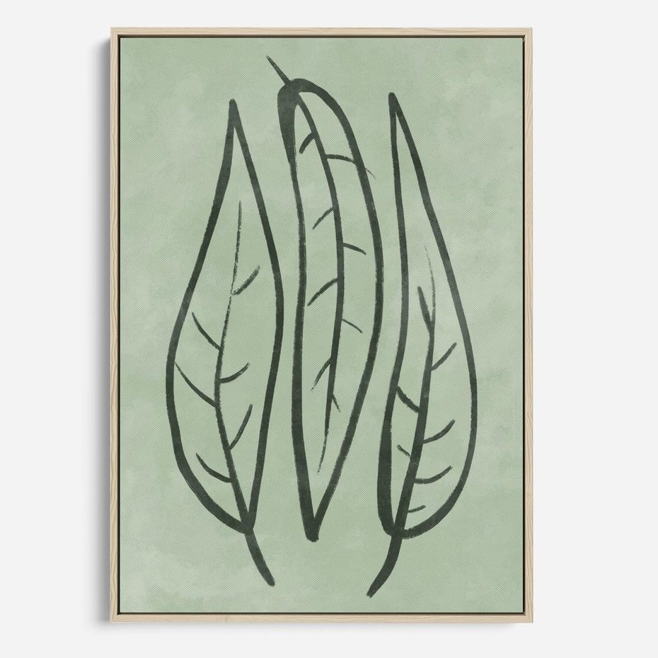 Obraz w ramie 50x70 - Energetyczne Ekspresje Natury - zielony plakat, roślinne motywy - rama drewno