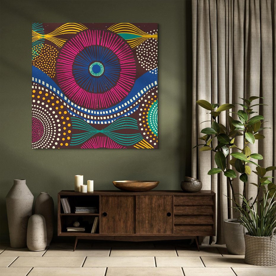 Obraz na płótnie 80x80 - Energia Wzorców - enticzne wzory, kształty