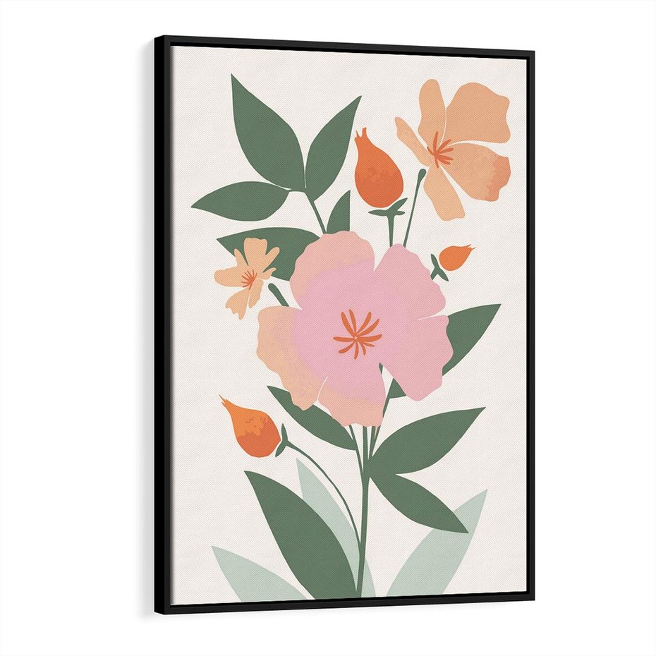 Obraz w ramie 70x100 - Kwiatowe Nastroje - kwiat, sztuka nowoczesna - rama czarna