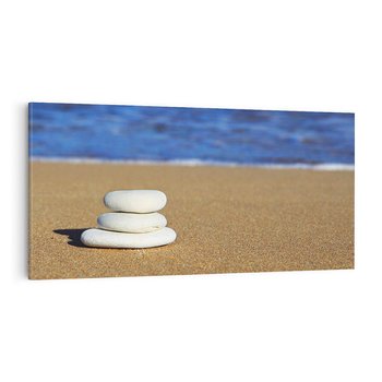 Obraz na płótnie 140x70 - Kamienie na plaży nad morzem - kamienie, plaża