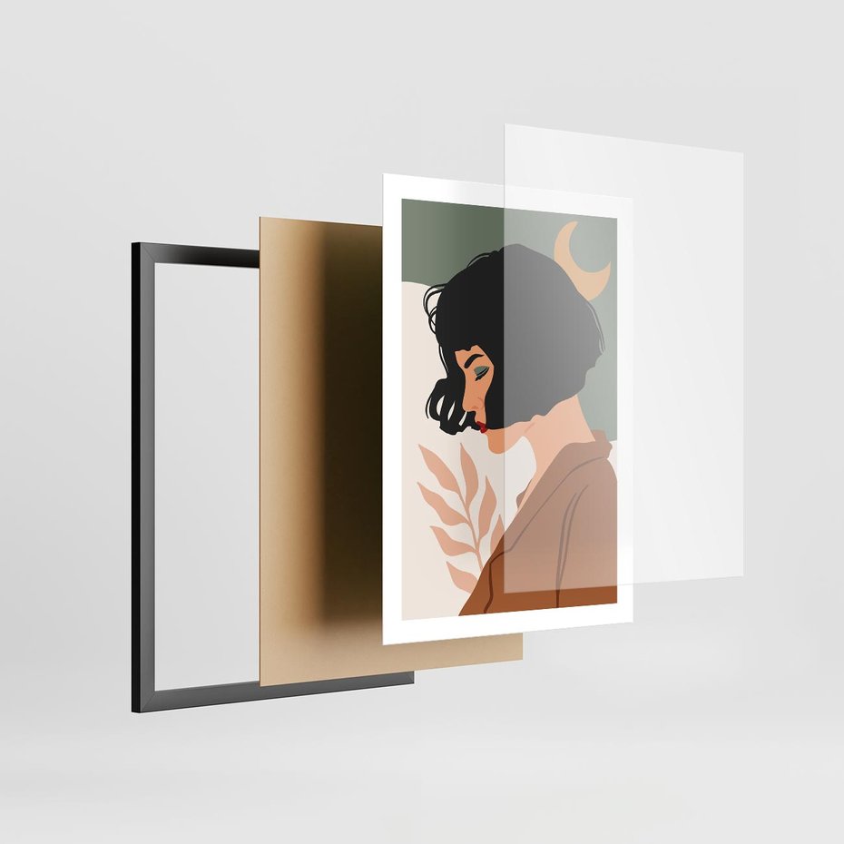 Plakat w ramie 50x70 - Kobieca Pasja - nowoczesny plakat, styl retro - rama czarna