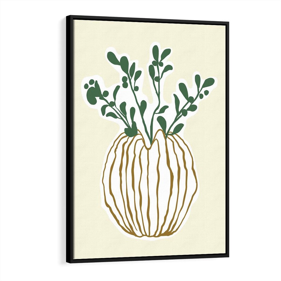 Obraz w ramie 70x100 - Przenikające Formy - abstrakcyjny plakat, kwiaty - rama czarna