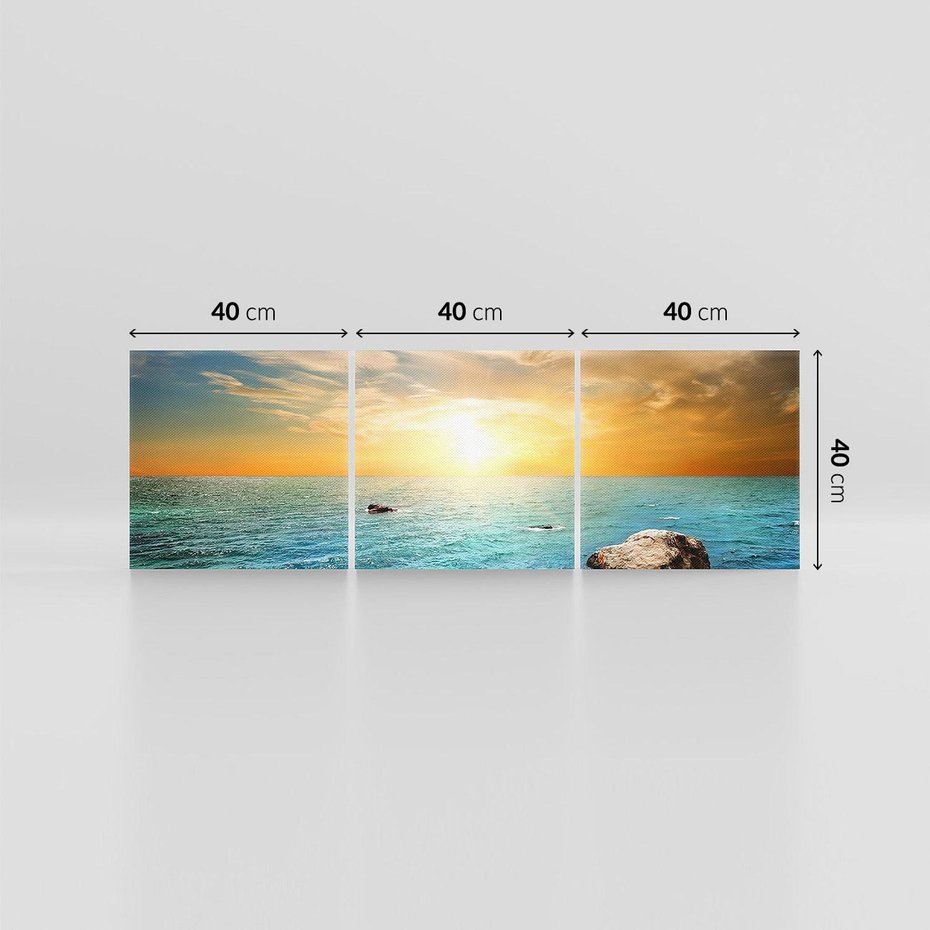 Obraz na płótnie 120x40 - Zachód słońca na plaży - plaża, zachód