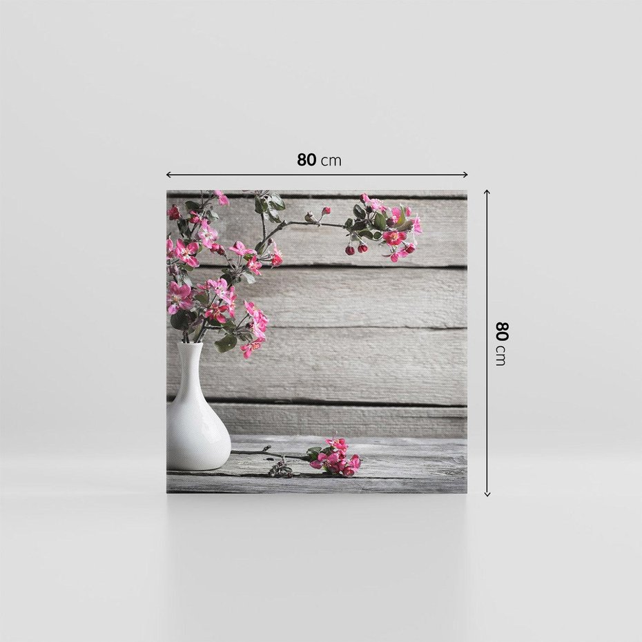 Obraz na płótnie 80x80 - Harmonia w wazonie - kwiaty, wazon