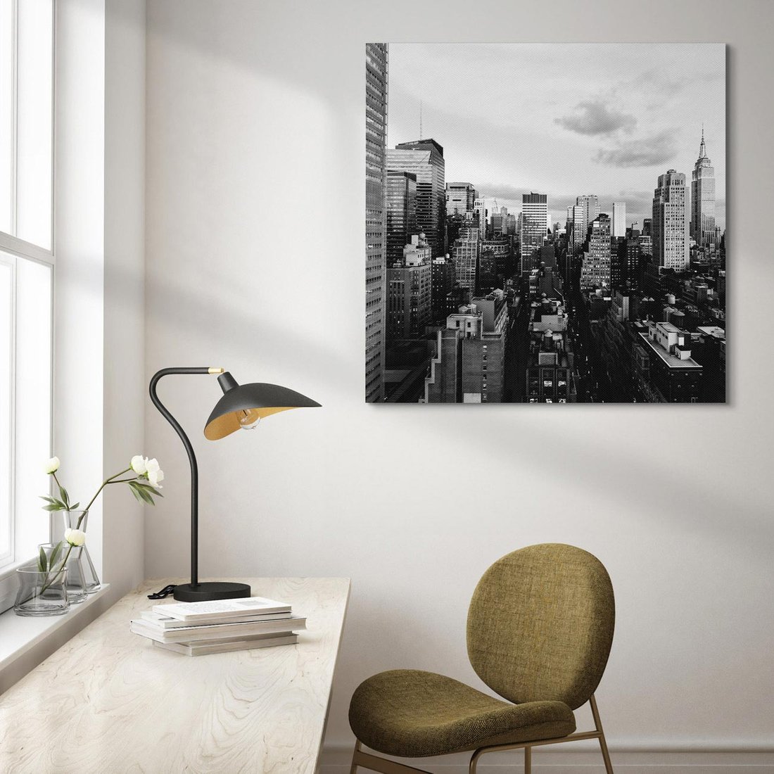 Obraz na płótnie 40x40 - Wibracje Miejskiego Życia - miasto, wieżowce