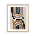 Plakat w ramie 40x50 - Taniec Przenikających Kształtów - abstrakcyjne tęcze, kompozycja - rama drewno
