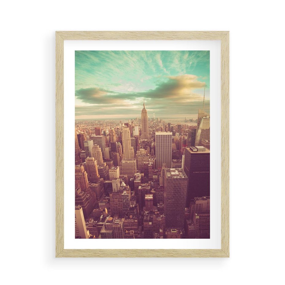 Plakat w ramie 50x70 - Nowy Jork w oczach - Nowy Jork - rama drewno