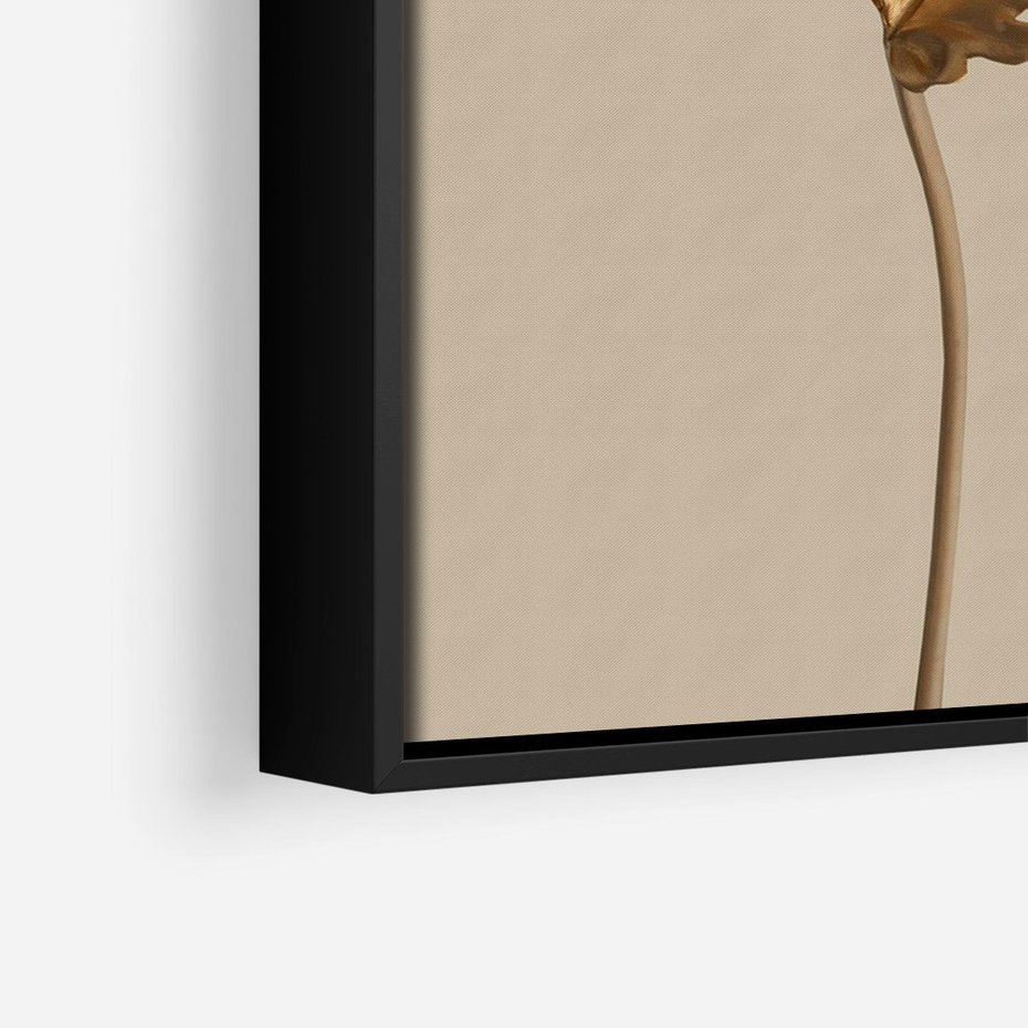 Obraz w ramie 70x100 - Piękno w Detalu - złoty, liść - rama czarna