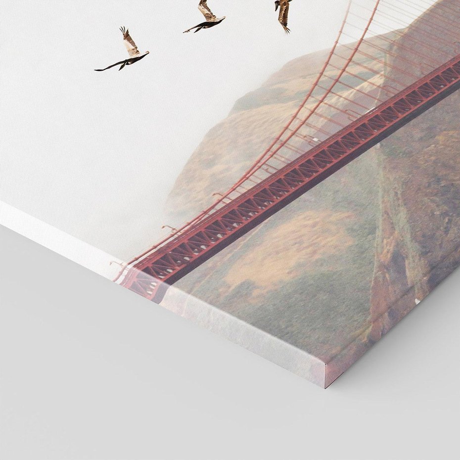 Obraz na płótnie 70x50 - Mewy przy Złotej Bramie - mewy, Golden Gate