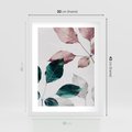 Plakat w ramie 30x40 - Pastelowe Liście w Minimalizmie - pastelowe liście, minimalistyczny obraz - rama biała