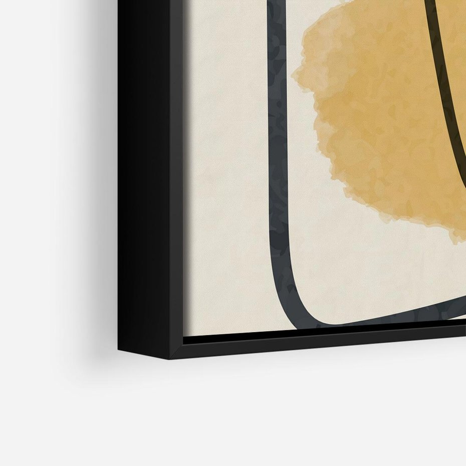 Obraz w ramie 50x50 - Rozkwitające Formy - abstrakcyjne nieregularne kształty, minimalistyczny plakat - rama czarna