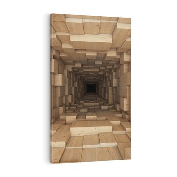 Obraz na płótnie 80x120 - Abstrakcyjny 3D tunel: Podróż w głębię - 3D, tunel