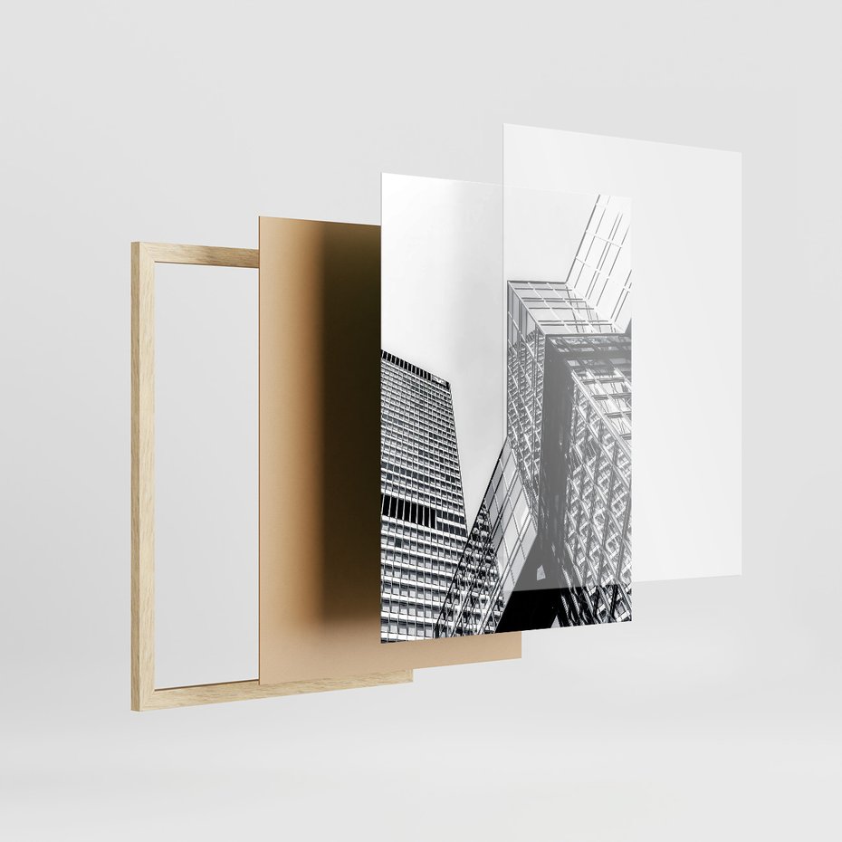 Zestaw obrazy w ramie 50x70 galeria - Architektura, sztuka, nowoczesna - rama drewno