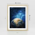 Plakat w ramie 40x50 - Kosmiczne Horyzonty - Ziemia, kosmos - rama drewno