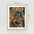 Plakat w ramie 40x50 - Podróżne Wizje Aberracji - abstrakcyjny obraz, mnogość kolorów - rama drewno