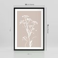 Plakat w ramie 50x70 - Harmonijne Mini Boho - minimalistyczny delikatny obraz, beżowe odcienie - rama czarna