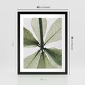 Plakat w ramie 40x50 - Jasna Zieleń w Makro - makro zdjęcie liści, jasna zieleń - rama czarna