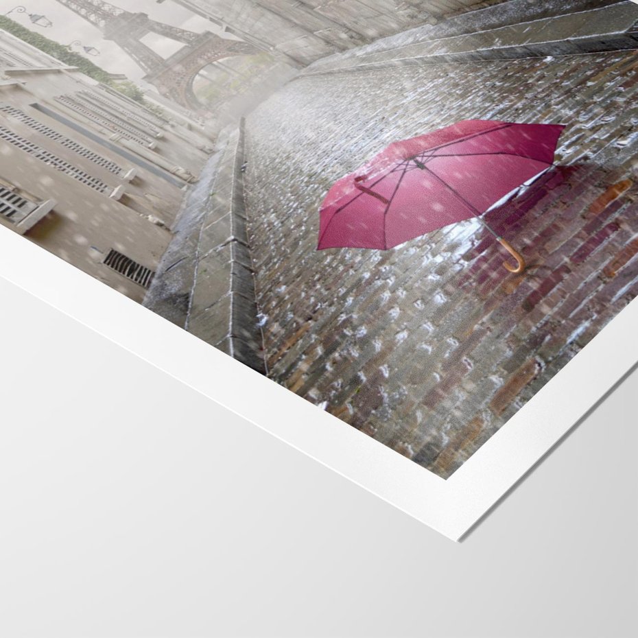 Plakat bez ramy 50x70 - Francuska elegancja pod parasolem - Francja, parasol