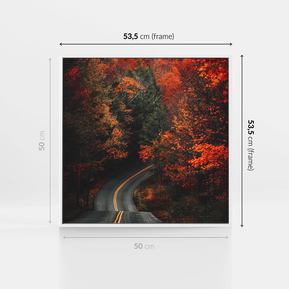 Obraz w ramie 50x50 - Jesienne Podróżowanie - fotografia, jesień - rama biała