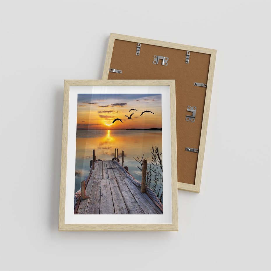 Plakat w ramie 30x40 - Magia zachodu słońca - zachód, słońca - rama drewno