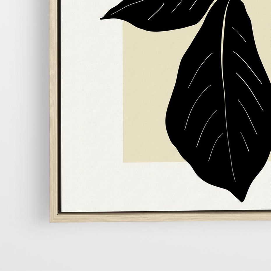 Obraz w ramie 50x50 - Melancholia przerywanych linii - wiaty, typografia - rama drewno