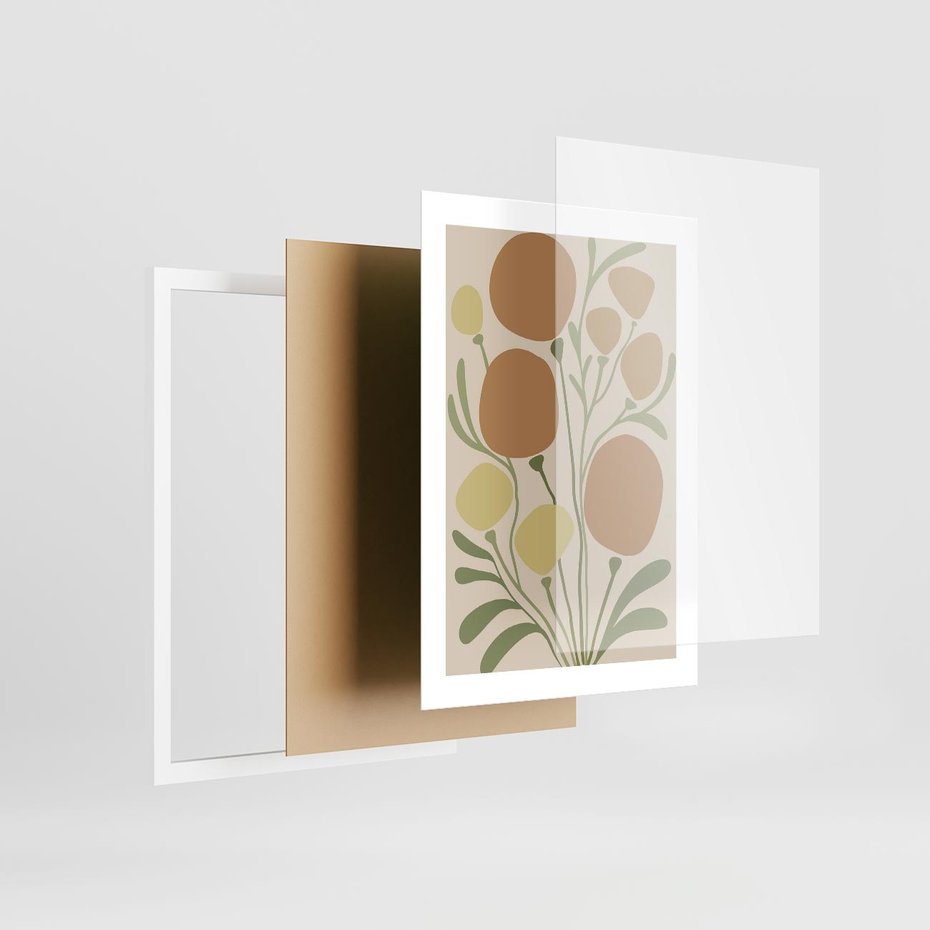 Plakat w ramie 30x40 - Uspokojenie Wśród Roślin - nowoczesny plakat, roślinność - rama biała
