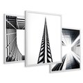 Zestaw obrazy w ramie 50x70 galeria - Architektura, perspektywa, wieżowce - rama biała