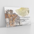 Obraz na płótnie 70x50 - Złote liście melancholii - liście miłorzębu, tekstura