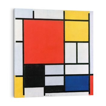 Obraz na płótnie 40x40 - "Composition with Red, Yellow, Blue, and Black" (1921), Piet Mondrian - Reprodukcja - reprodukcja, obraz na płótnie