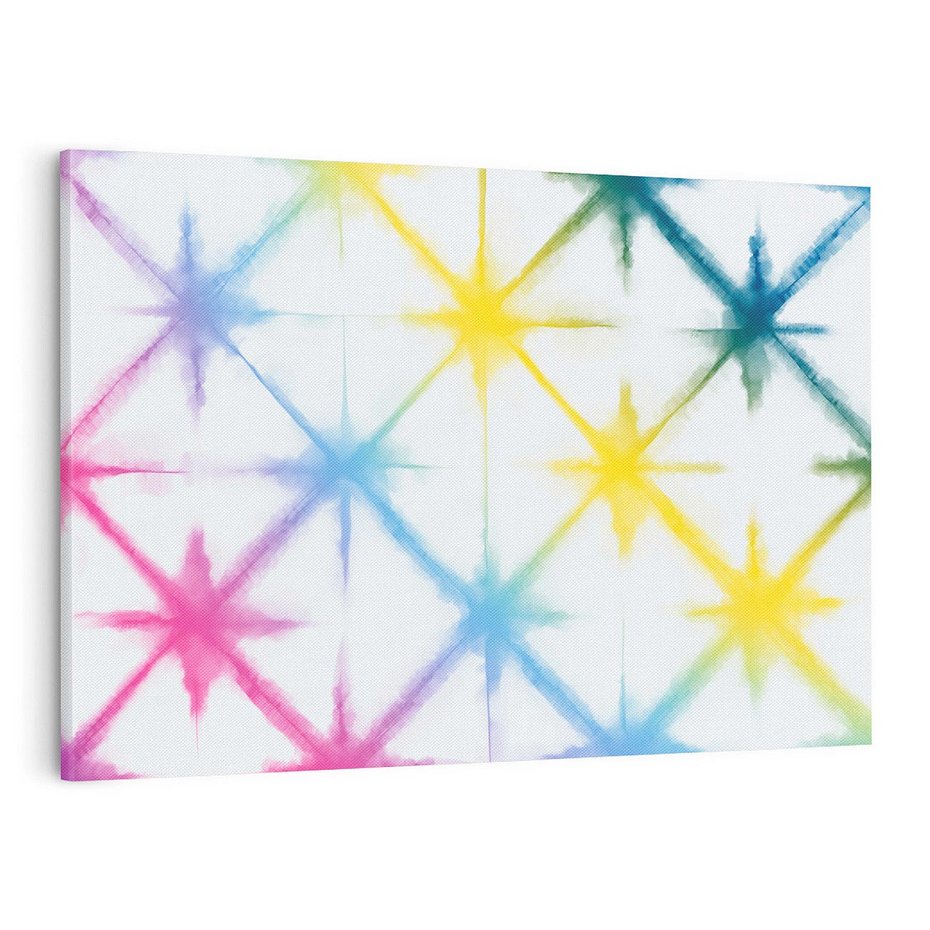 Obraz na płótnie 120x80 - Wibracje podświadomego hałasu - tęczowe kolorowe plamy, wybuchy