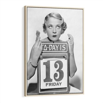 Obraz w ramie 50x70 - Czy to Pech - retro zdjęcie, czarno białe - rama drewno