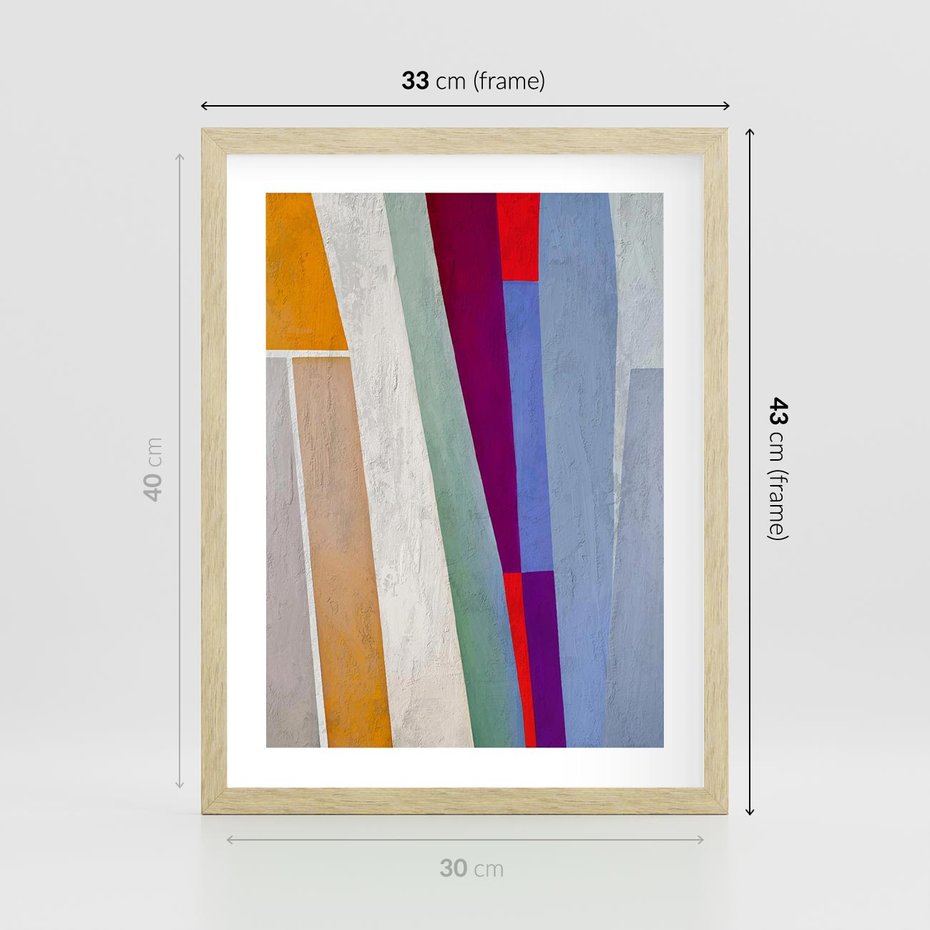 Plakat w ramie 30x40 - Księga Ukrytych Odbić - abstrakcyjne dziwne kształty, olejny obraz - rama drewno