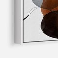 Obraz w ramie 50x50 - Kolorowe Wizje - abstrakcyjne plamy akwarelowe, czarny szkic - rama biała