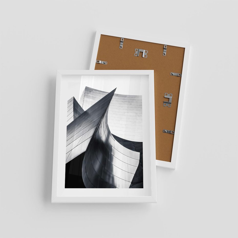 Plakat w ramie 30x40 - Miasto Współczesności - architektura, nowoczesne budynki - rama biała