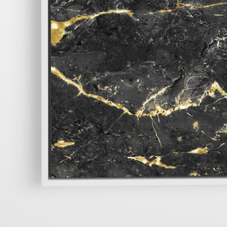 Obraz w ramie 120x80 - Egzotyczny Blask - marmur, złoto - rama biała